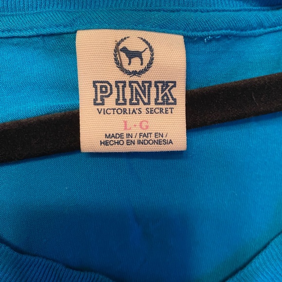 PINK Victorias Secret Blue Quarter Sleeve Jersey - Picture 3 of 4
